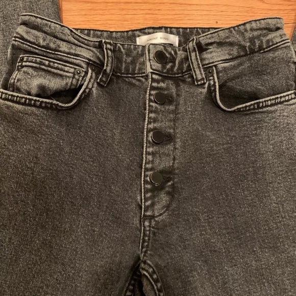 Anine Bing Frida Jeans Size 26 Charcoal Gray - Picture 5 of 7
